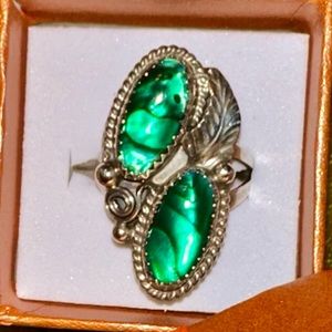 🐚🐚‼️ GENUINE Abalone Shell!  STUNNING! STERLING SILVER! NATIVE made‼️